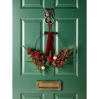 The Very Collection 54 & Cm Half Wire Christmas & Wreath With Bow