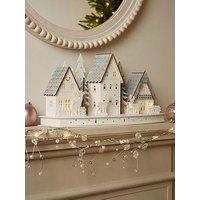 The Very Collection Led Wooden Winter Village Scene Christmas Decoration