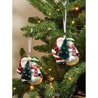The Very Collection Set Of 2 & Santa & And Snowman Christmas Tree Decorations