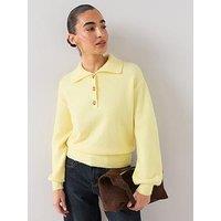 The Very Collection Collared Neck Cinched Waist Jumper- Yellow