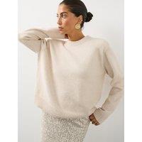 The Very Collection Cosy Yarn Detachable Shoulder Pad Jumper With Wool - Cream