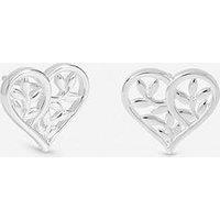 Inicio Sterling Silver Plated Tree Of Love Heart Stud Earrings