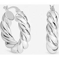 Inicio Sterling Silver Plated Twisted Chubby Hoops - Gift Pouch