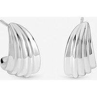 Inicio Sterling Silver Plated Small Ridged Studs - Gift Pouch