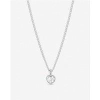 Inicio Sterling Silver Plated Heart Bezel Necklace - Gift Pouch