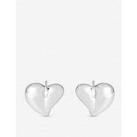 Inicio Sterling Silver Plated Puff Fluid Heart Studs - Gift Pouch