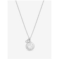 Inicio Sterling Silver Plated 'The World Is Your Oyster' Pendant - Gift Pouch