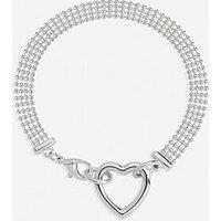 Inicio Sterling Silver Plated Mesh Heart Clasp Bracelet - Gift Pouch
