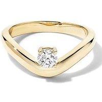 Created Brilliance Goya 9Ct Yellow Gold 0.25Ct Tw. Lab Grown Diamond Floating Solitaire Band Ring
