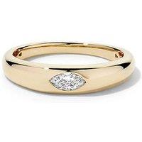 Created Brilliance Zara 9Ct Yellow Gold 0.15Ct Tw. Lab Grown Diamond East-West Marquise Band Ring
