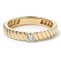 Created Brilliance Arianna 9Ct Yellow Gold Lab Grown Diamond Bezel Set Solitaire Band Ring