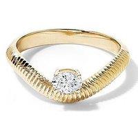 Created Brilliance Thea 9Ct Yellow Gold 0.24Ct Tw. Lab Grown Diamond Floating Solitaire Band Ring