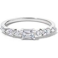 Created Brilliance Constance 9Ct White Gold 0.55Ct Tw. Lab Grown Diamond East-West Emerald Cut Ring