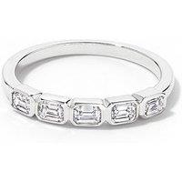 Created Brilliance Beatrix 9Ct White Gold 0.53Ct Tw. Lab Grown Diamond Radiant Cut 5 Stone Band Ring