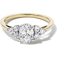 Created Brilliance Samara 9Ct Yellow Gold 1.12Ct Tw. Lab Grown Diamond Oval Cluster Engagement Ring