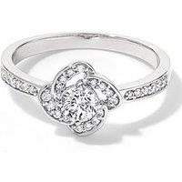 Created Brilliance Eliana 9Ct White Gold 0.44Ct Tw. Lab Grown Diamond Halo Engagement Ring