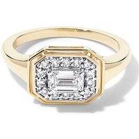 Created Brilliance Clara 9Ct Yellow Gold 0.71Ct Tw. Lab Grown Diamond East- West Bezel Set Cluster Ring