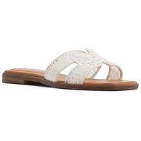 Aldo Itsandal Textile Flat Sandals - White/Bone