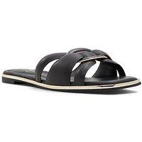 Aldo Yesenia Synthetic Flat Sandals - Black