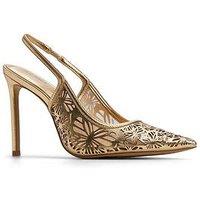 Aldo Marciana Synthetic Heeled Shoes - Gold