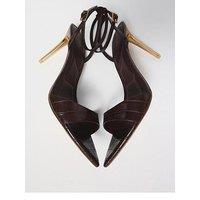 Aldo Leandra Synthetic Heeled Sandals - Dark Brown