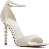 Aldo Pearletta Textile Heeled Sandals - White/Bone
