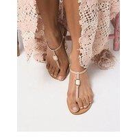 Aldo Sandstone Synthetic Flat Sandals - Beige
