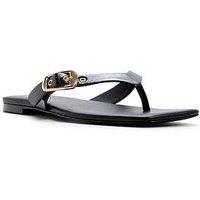Aldo Leonnia Synthetic Flat Sandals - Black