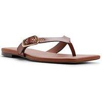 Aldo Leonnia Synthetic Flat Sandals - Medium Brown