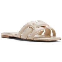 Aldo Elenaria Synthetic Flat Sandals - Cream