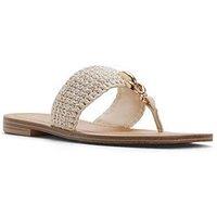 Aldo Madaline Textile Flat Sandals - Beige