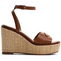 Aldo Carrabririel Synthetic Wedge Sandals - Medium Brown