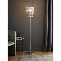 Valuelights Bronte Floor Lamp With Clear Acrylic Droplet Shade