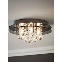 Valuelights Romano Crystal Droplet Flush Ceiling Light With Bulb X4