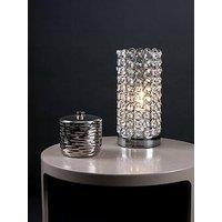 Valuelights Ducy Chrome Cylinder Touch Table Lamp - With Bulb
