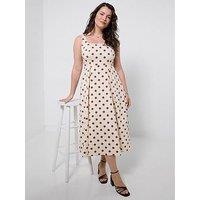 Joe Browns Perfect Polka Dress - Cream