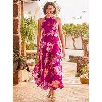 Joe Browns Lulu Floral Halter Neck Dress - Red