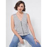 Joe Browns Florence Button Front Jersey Waistcoat - White