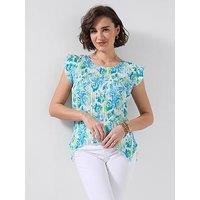 Joe Browns Clear Waters Printed Plisse Top - Blue