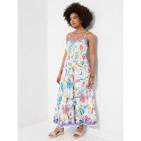 Joe Browns Beautiful Border Maxi Dress - White