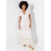 Joe Browns Bella Printed Maxi Dress - White
