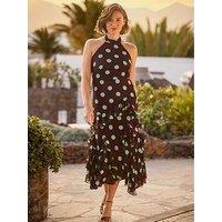 Joe Browns Margot Polka Halter Neck Dress - Brown