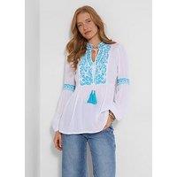 Joe Browns Favourite Embroidered Tunic Top - White