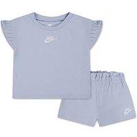 Nike Younger Girls 2-Piece French Terry Top And Shorts Set - Blue