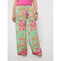 Joe Browns Summer Scenes Wide Leg Trousers - Green