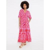 Joe Browns Perfect Palms Maxi Dress - Pink