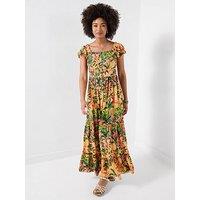 Joe Browns Sunset Beach Printed Maxi Dress - Orange