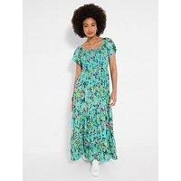 Joe Browns Summer Meadows Crinkle Maxi Dress - Blue