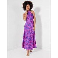Joe Browns Remarkable Printed Halter Neck Dress - Pink