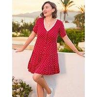 Joe Browns Summer Sunshine Spotty Tunic Dress - Red